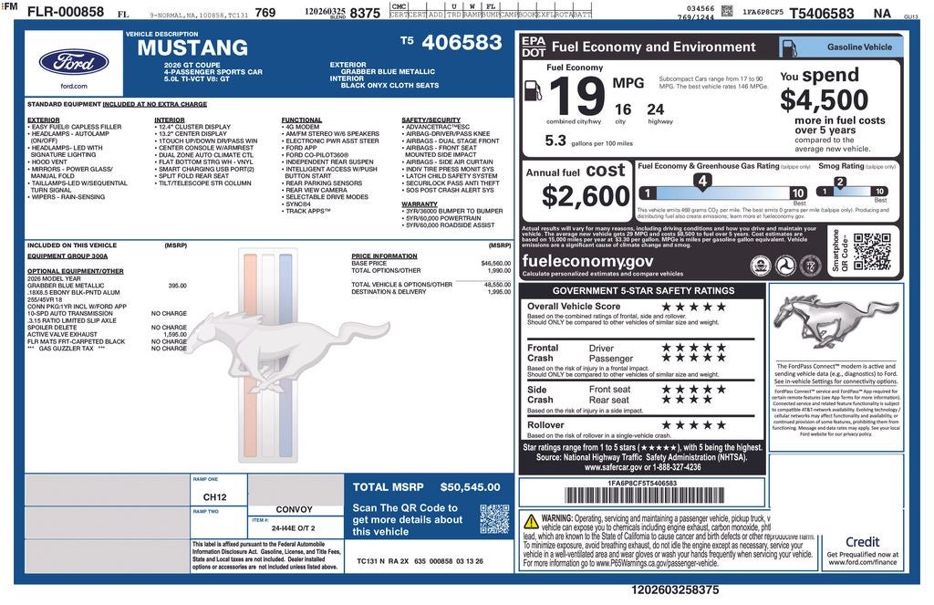 2026 Ford Mustang GT 300A
