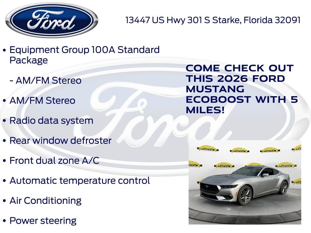 2026 Ford Mustang EcoBoost 100A