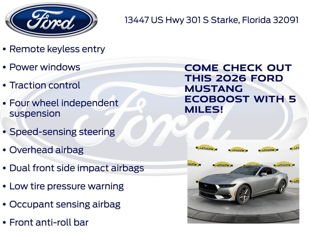 2026 Ford Mustang EcoBoost 100A