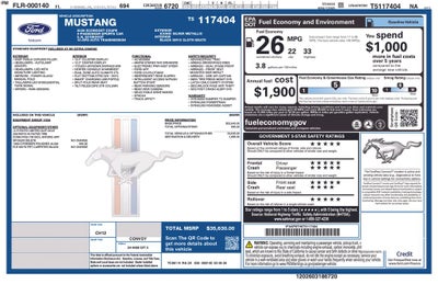 2026 Ford Mustang EcoBoost 100A