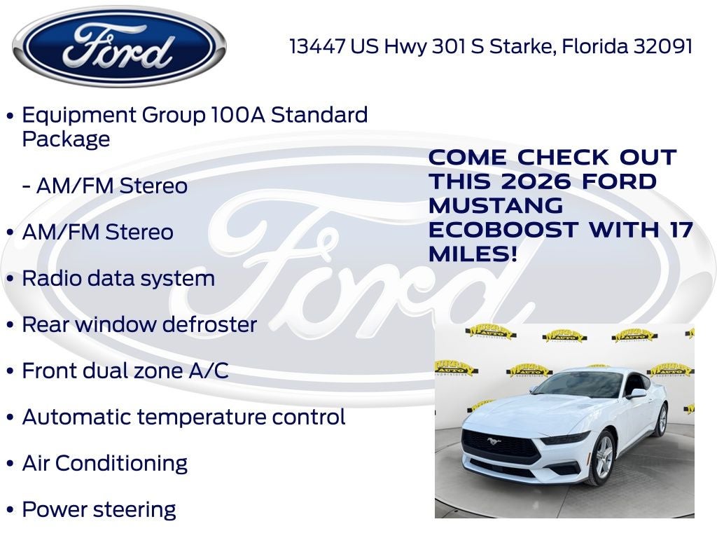 2026 Ford Mustang EcoBoost 100A