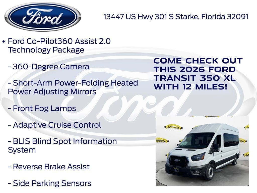 2026 Ford Transit-350 XL High Roof 15 Passenger 301A
