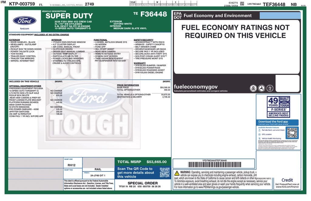 2026 Ford F-250SD XL 600A