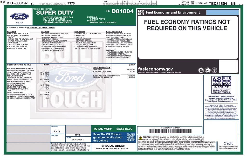 2026 Ford F-250SD XL 600A