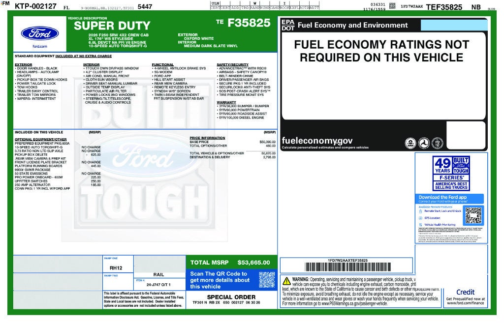 2026 Ford F-250SD XL 600A
