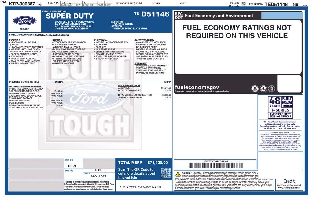 2026 Ford F-350SD XL 630A