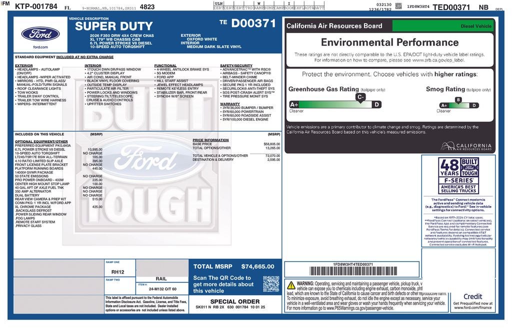 2026 Ford F-350SD XL DRW 640A