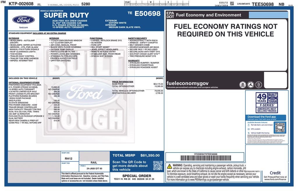 2026 Ford F-550SD XL DRW 660A