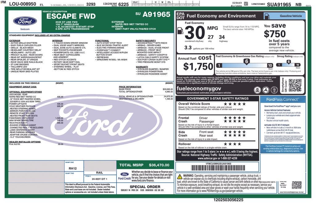 2025 Ford Escape ST-Line