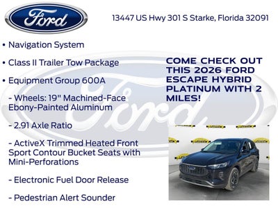 2026 Ford Escape Hybrid Platinum 600A