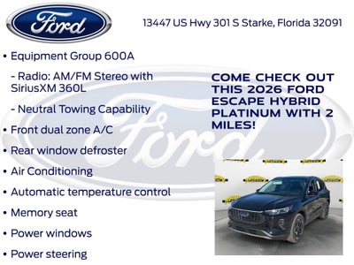 2026 Ford Escape Hybrid Platinum 600A