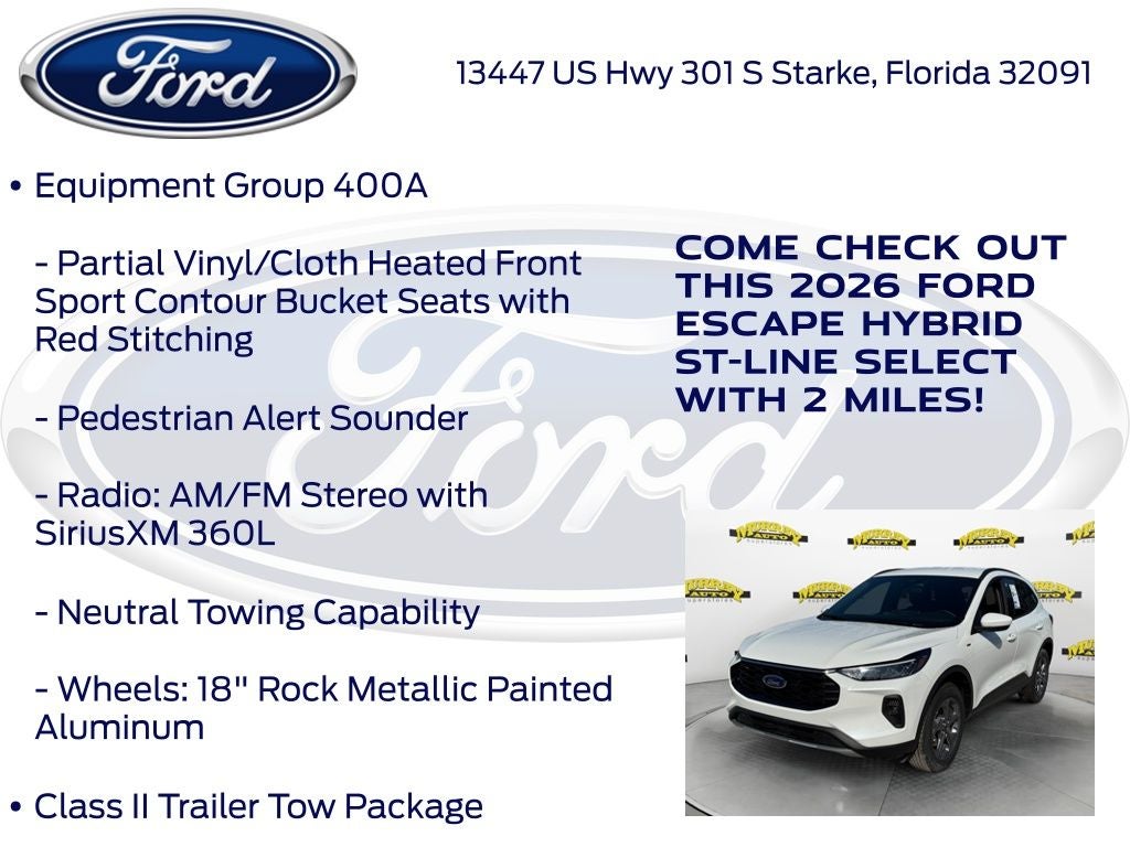2026 Ford Escape Hybrid ST-Line Select 400A