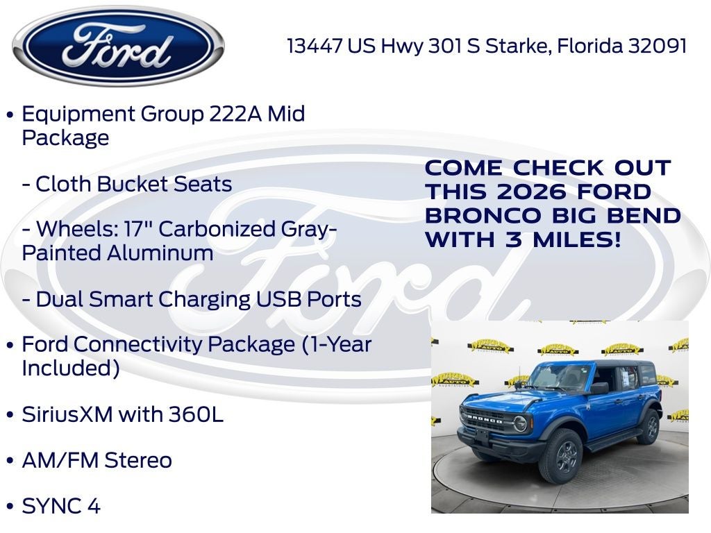 2026 Ford Bronco Big Bend 222A