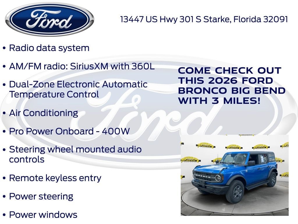 2026 Ford Bronco Big Bend 222A