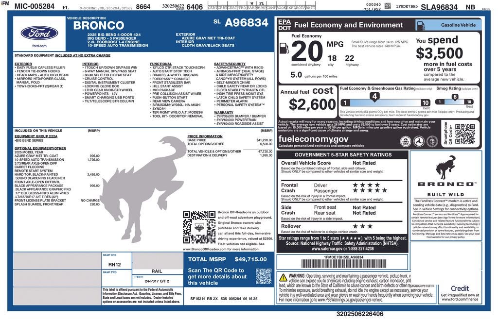 2025 Ford Bronco Big Bend 222A