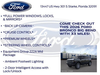 2026 Ford Bronco Big Bend 222A