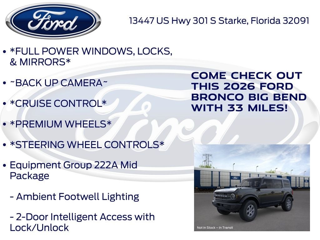 2026 Ford Bronco Big Bend 222A