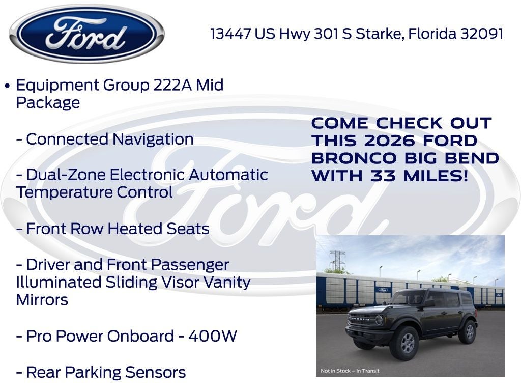 2026 Ford Bronco Big Bend 222A