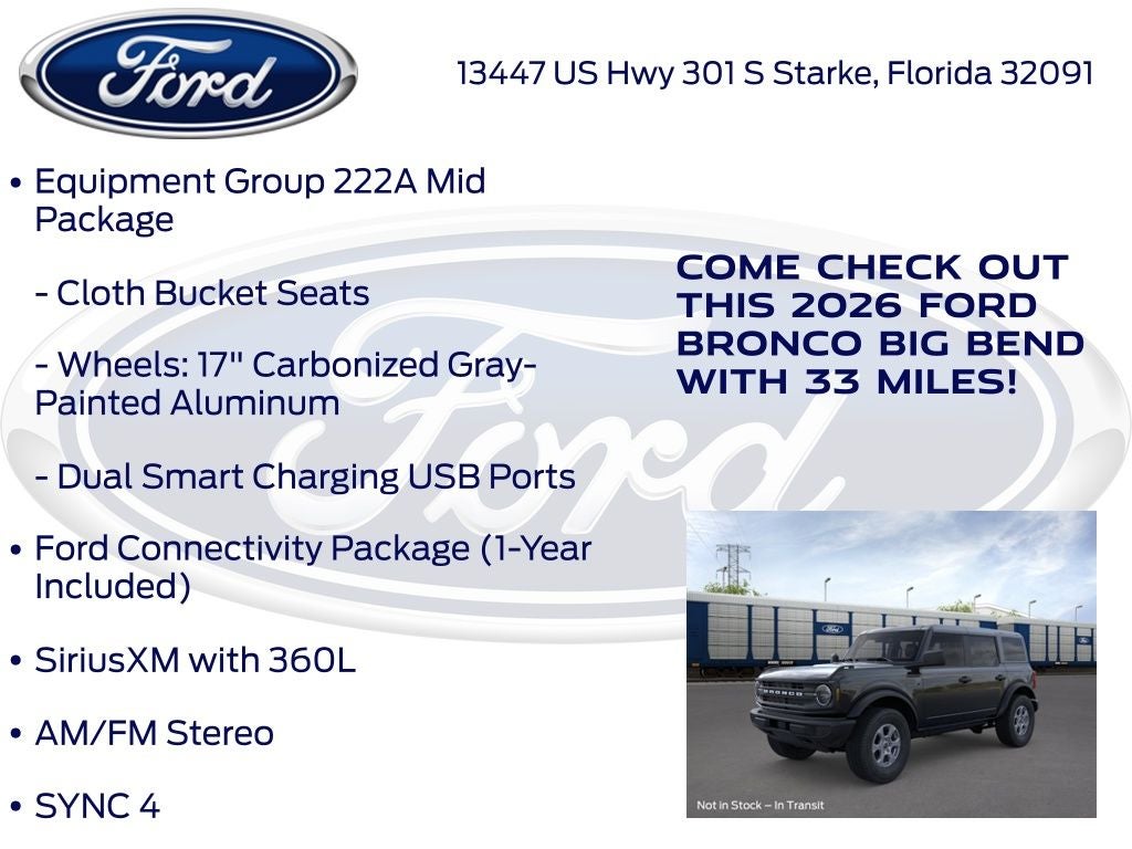 2026 Ford Bronco Big Bend 222A