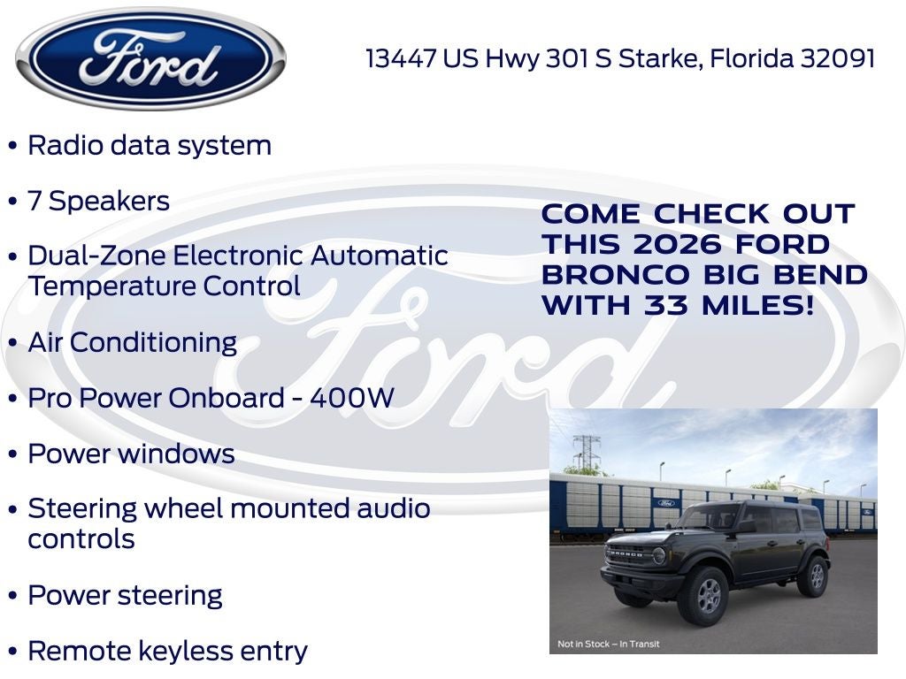 2026 Ford Bronco Big Bend 222A