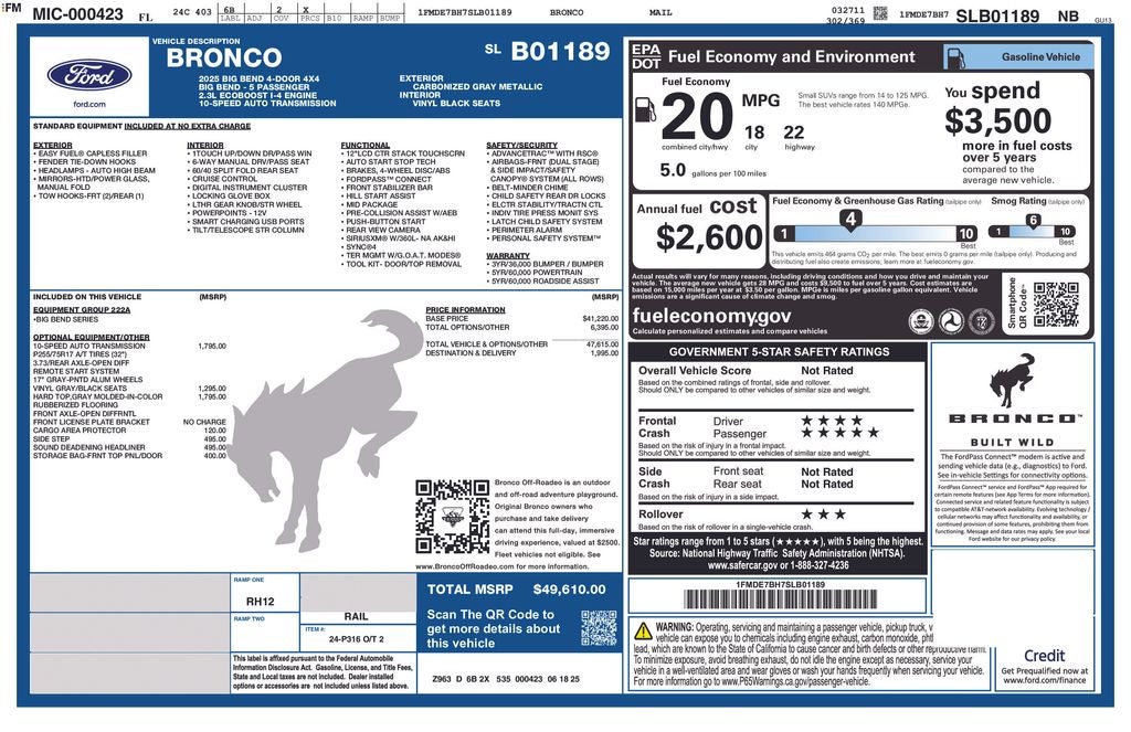 2025 Ford Bronco Big Bend 222A