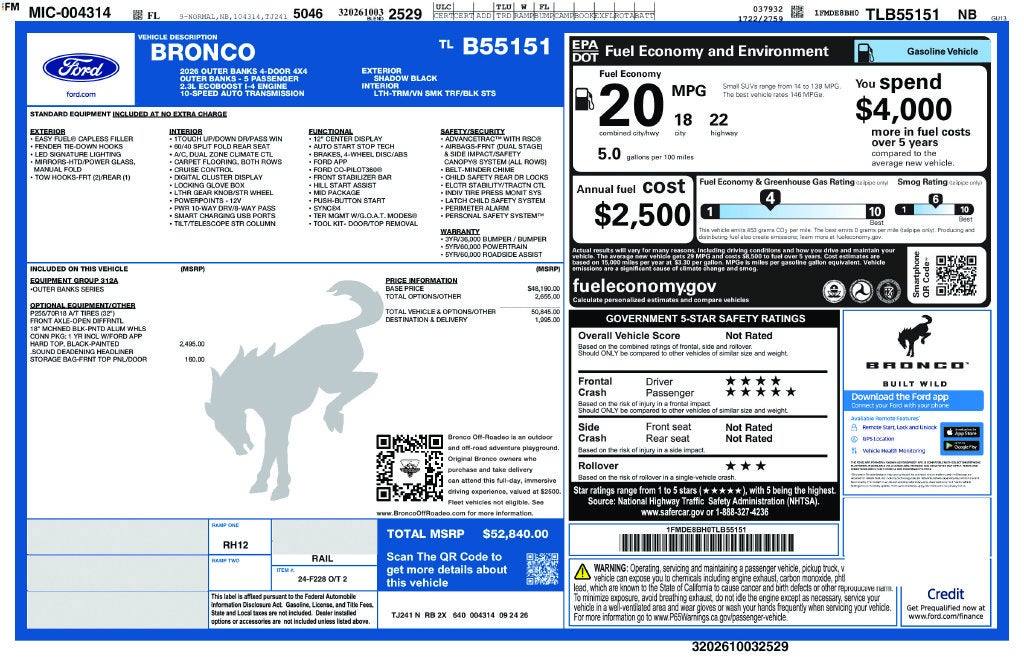 2026 Ford Bronco Outer Banks 312A