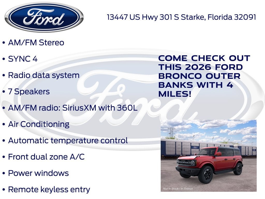 2026 Ford Bronco Outer Banks 314A