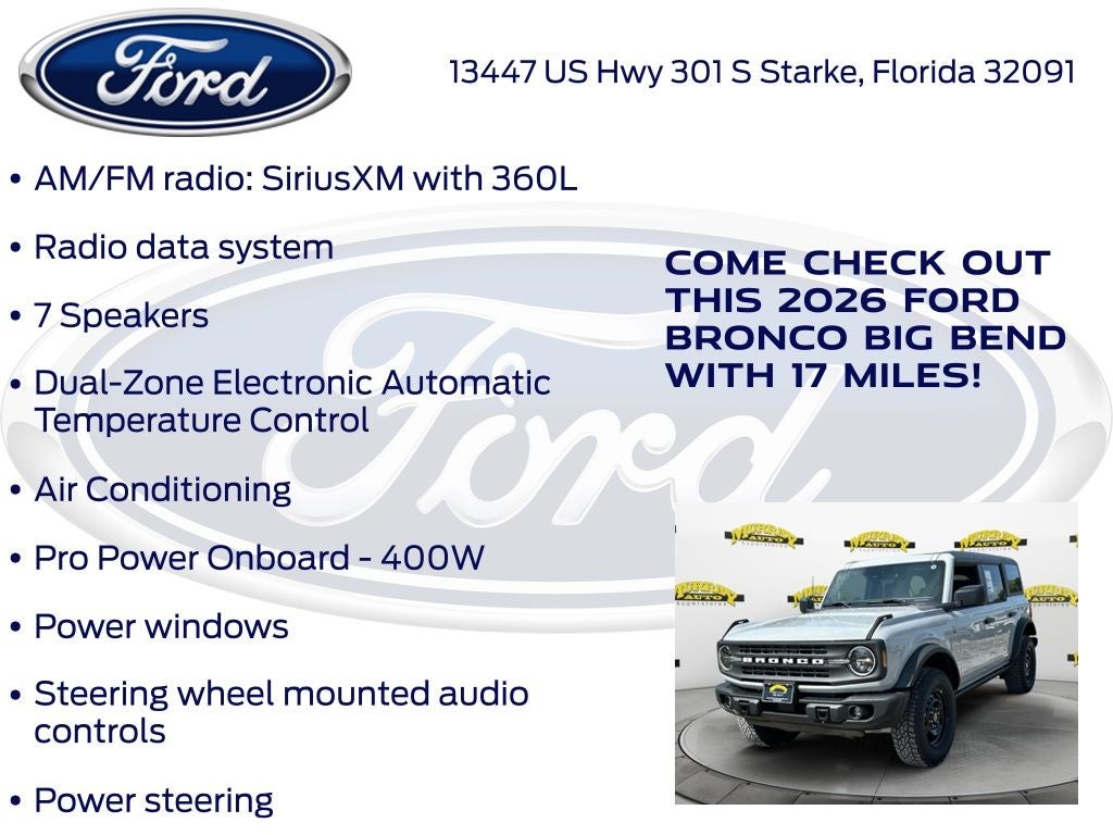 2026 Ford Bronco Big Bend 222A