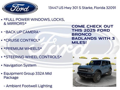 2025 Ford Bronco Badlands 332A