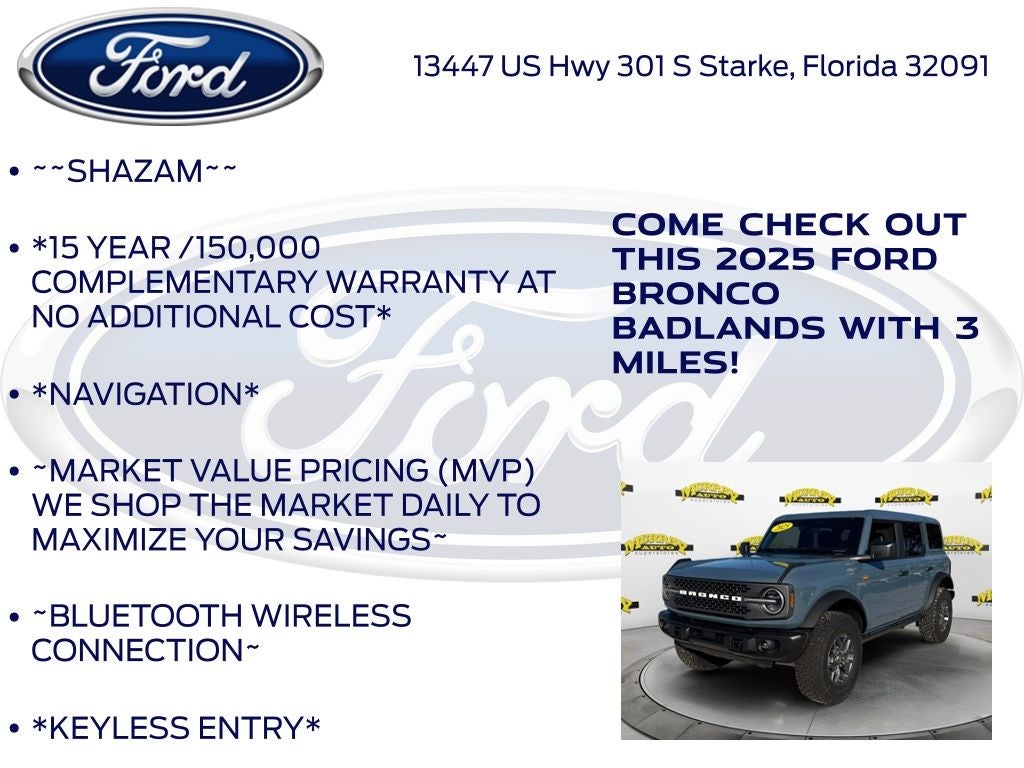 2025 Ford Bronco Badlands 332A