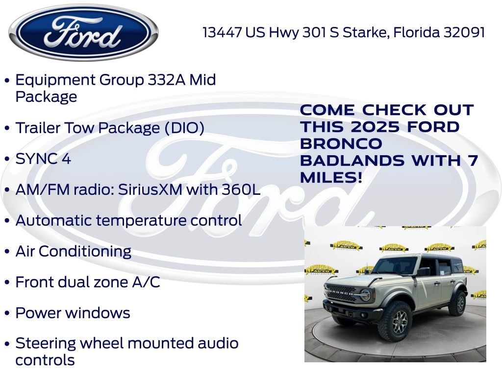 2025 Ford Bronco Badlands 332A