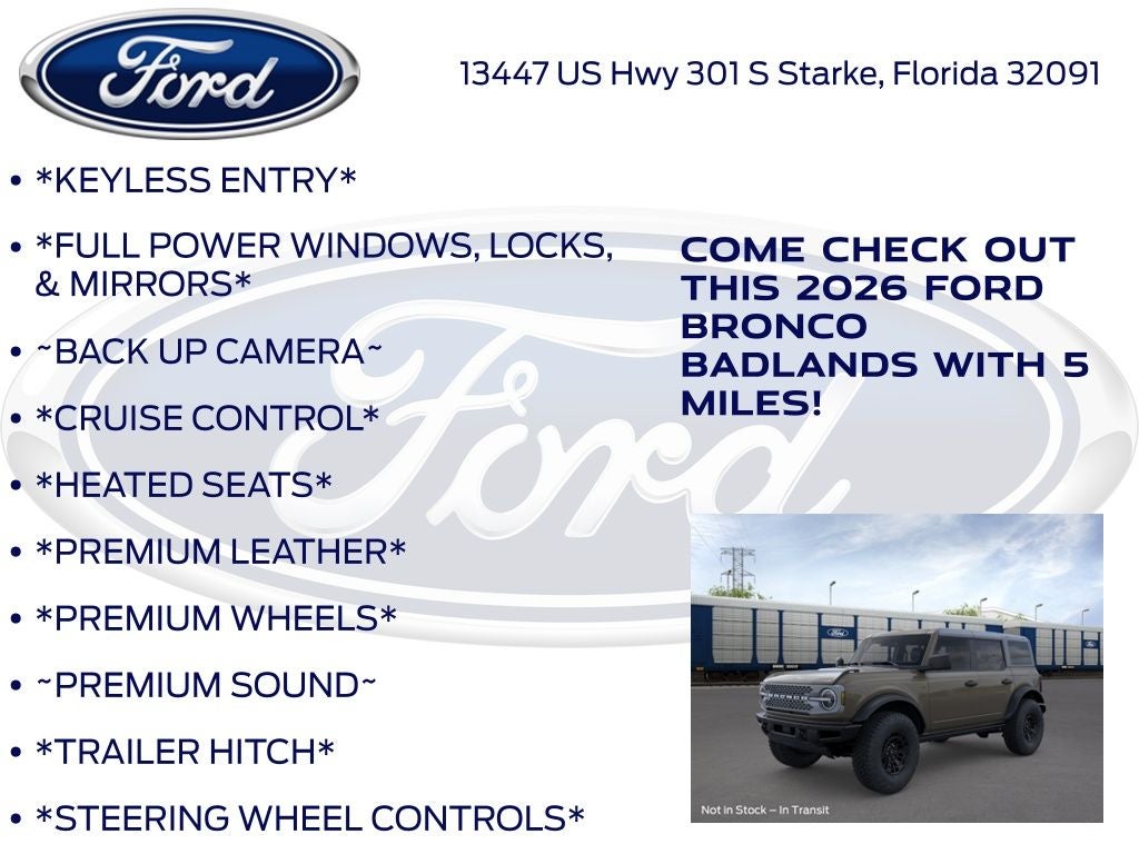 2026 Ford Bronco Badlands 334A