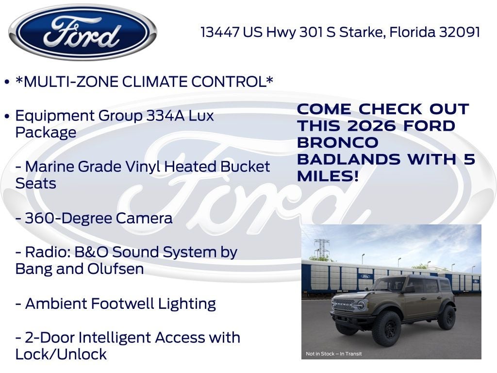 2026 Ford Bronco Badlands 334A