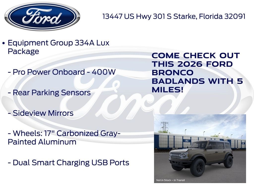 2026 Ford Bronco Badlands 334A