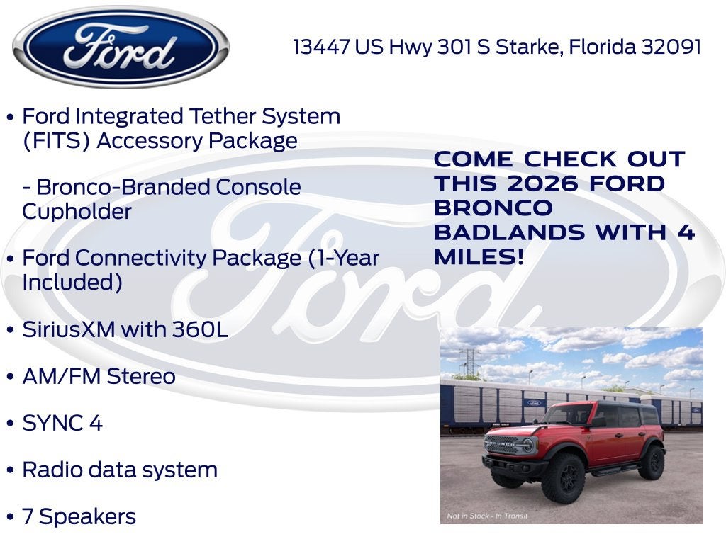 2026 Ford Bronco Badlands InTransit