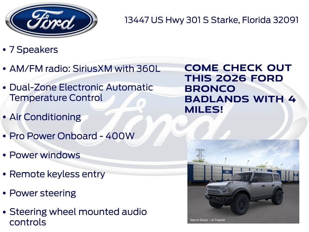 2026 Ford Bronco Badlands 332A