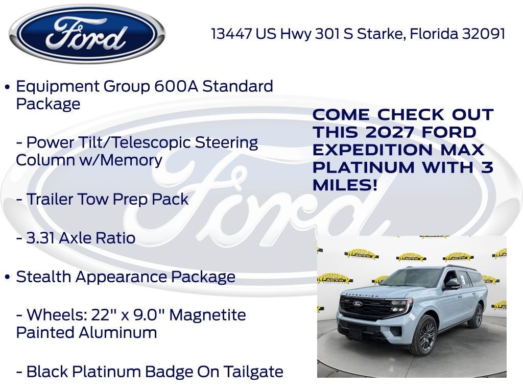 2027 Ford Expedition Max Platinum 600A