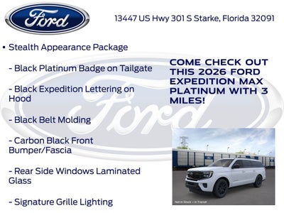 2026 Ford Expedition Max Platinum 600A