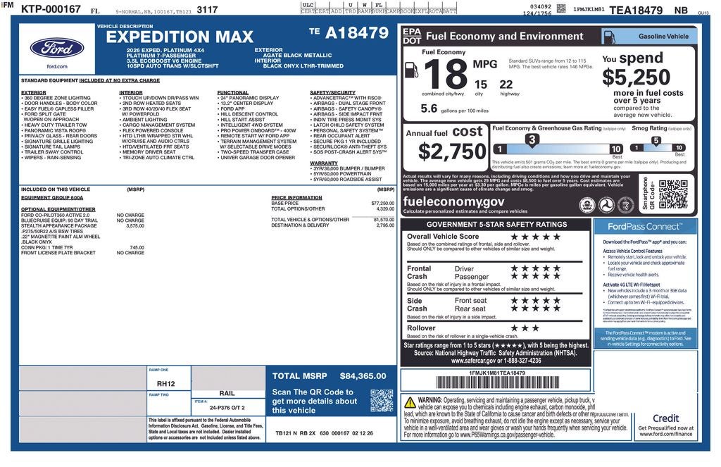 2026 Ford Expedition Max Platinum 600A