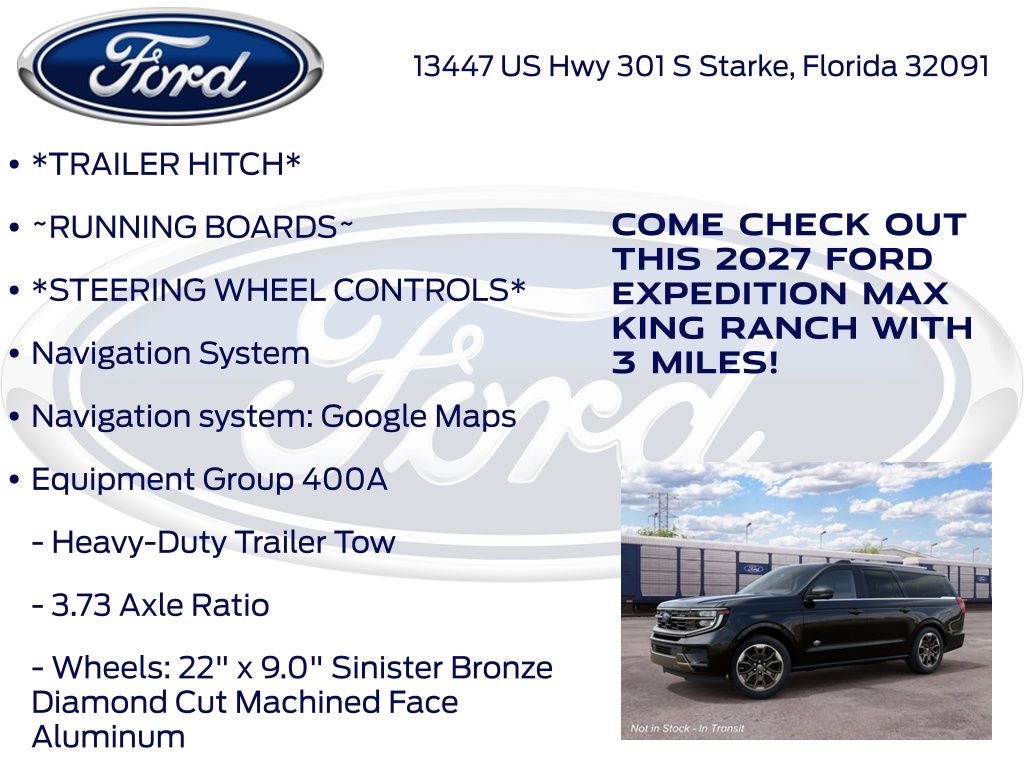 2027 Ford Expedition Max King Ranch 400A