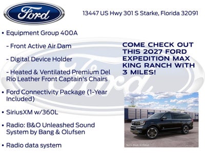 2027 Ford Expedition Max King Ranch 400A