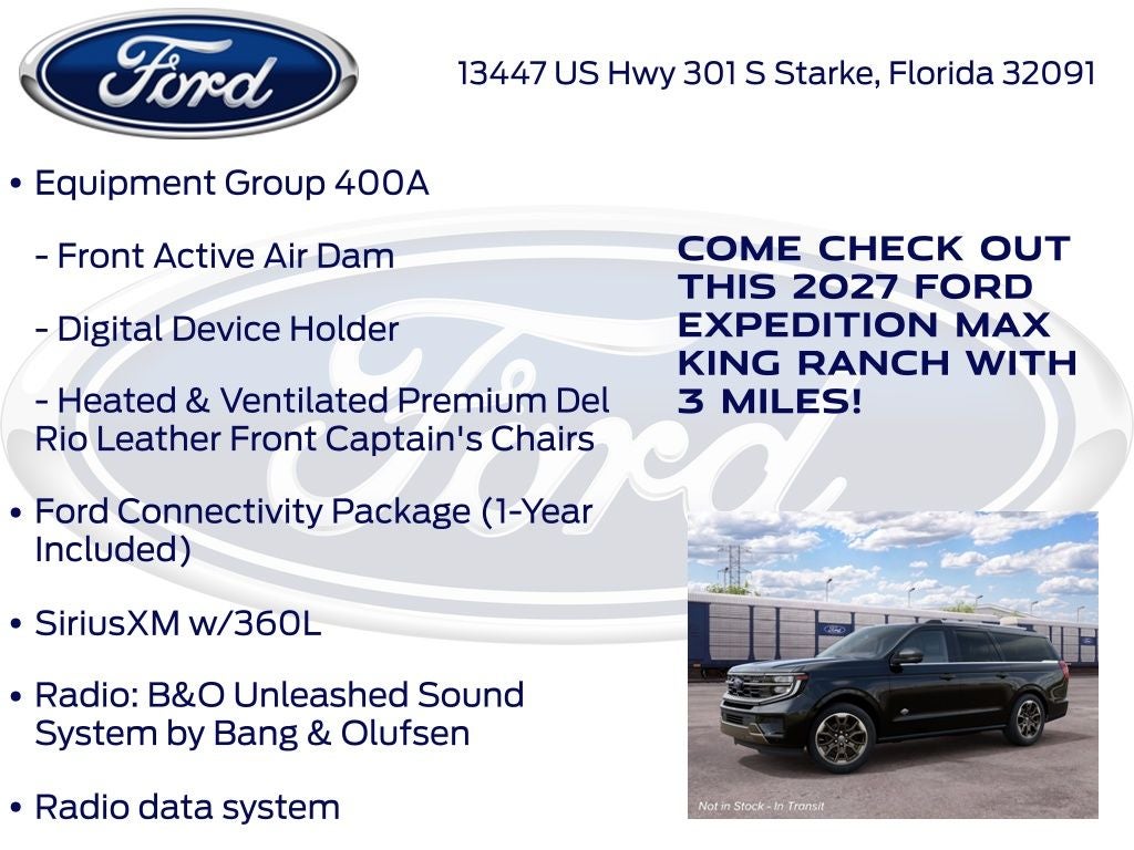 2027 Ford Expedition Max King Ranch 400A