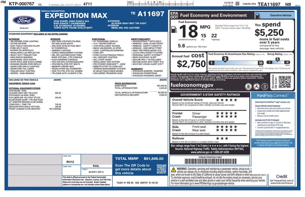 2026 Ford Expedition Max King Ranch 400A