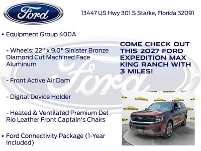 2027 Ford Expedition Max King Ranch 400A
