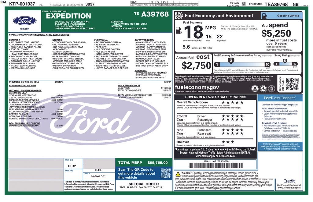 2026 Ford Expedition Platinum 600A
