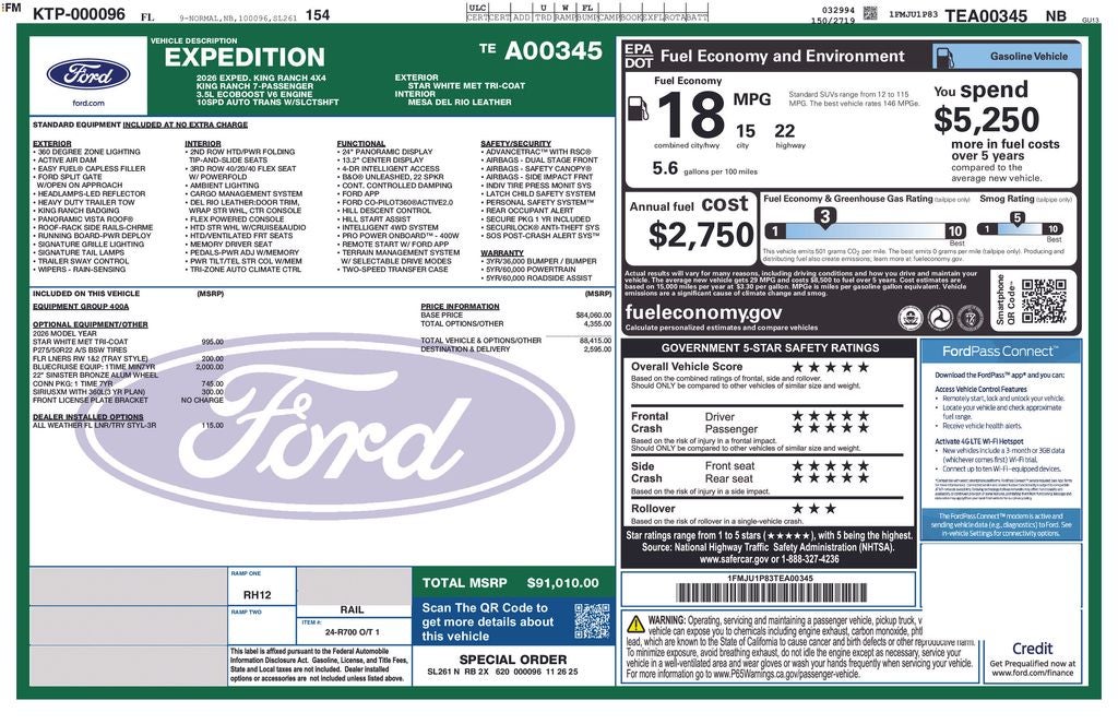 2026 Ford Expedition King Ranch 400A