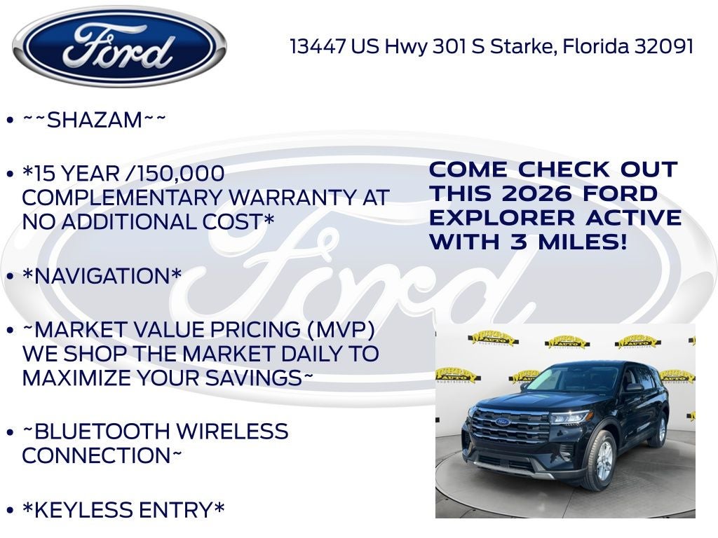 2026 Ford Explorer Active 100A