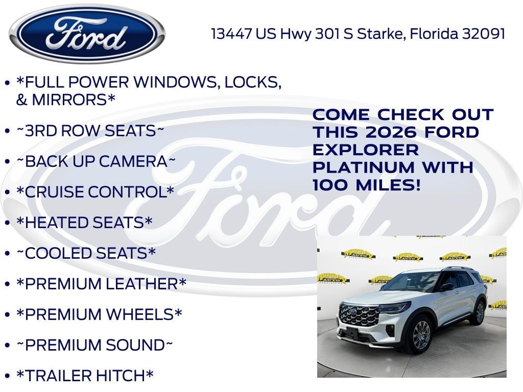 2026 Ford Explorer Platinum 600A