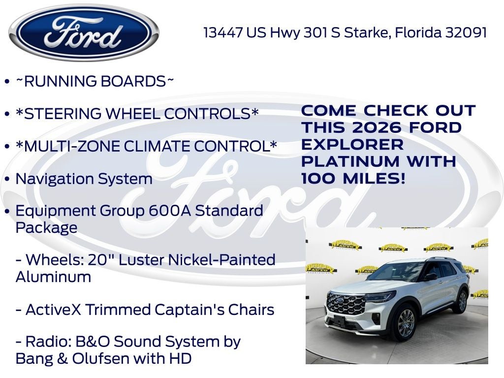 2026 Ford Explorer Platinum 600A