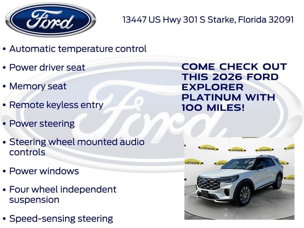 2026 Ford Explorer Platinum 600A
